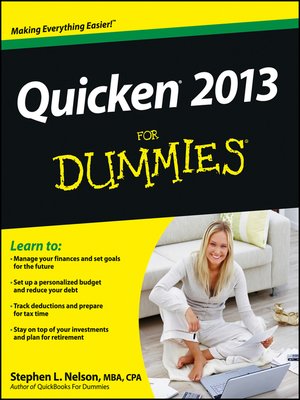 cover image of Quicken 2013 For Dummies